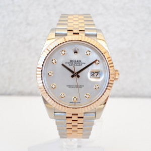 Швейцарские часы Rolex Datejust 41 Jubilee Steel 18K Rose Gold Mother Of Pearl Diamond Dial