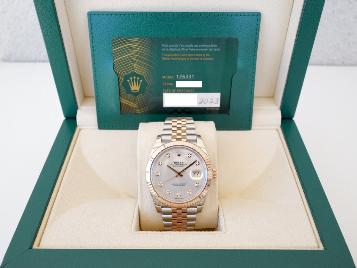 Швейцарские часы Rolex Datejust 41 Jubilee Steel 18K Rose Gold Mother Of Pearl Diamond Dial