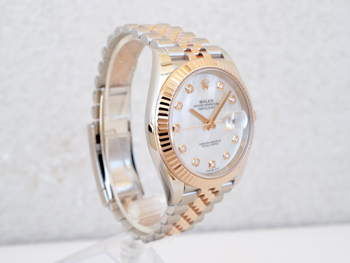 Швейцарские часы Rolex Datejust 41 Jubilee Steel 18K Rose Gold Mother Of Pearl Diamond Dial