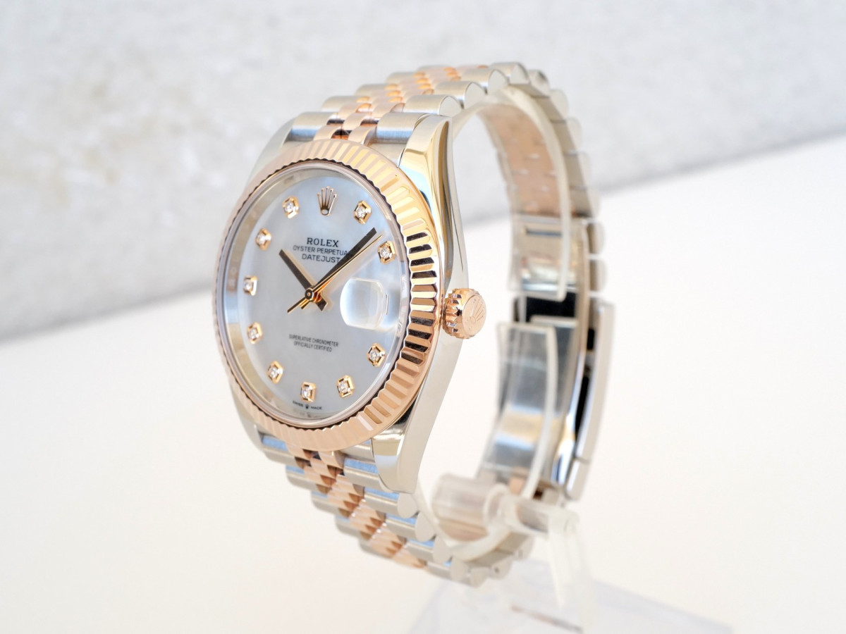 Швейцарские часы Rolex Datejust 41 Jubilee Steel 18K Rose Gold Mother Of Pearl Diamond Dial