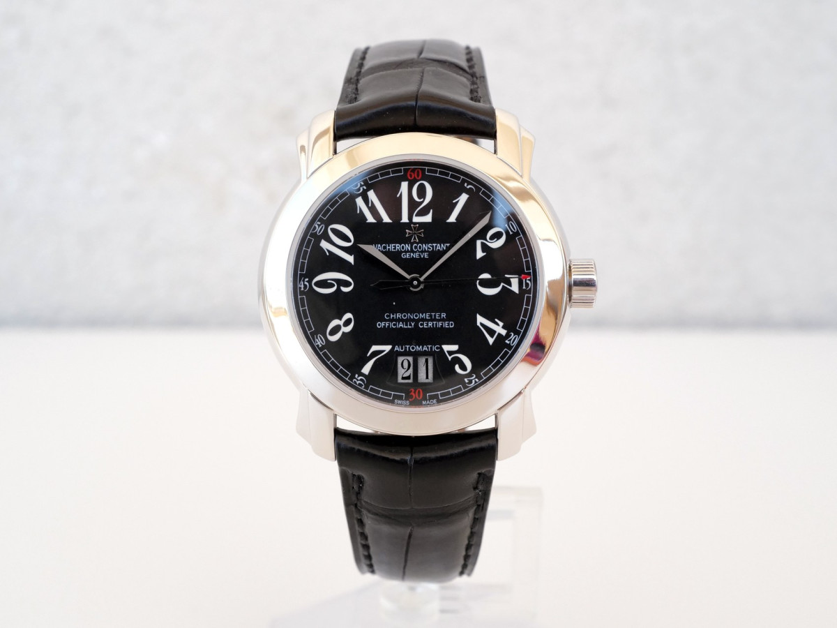 Швейцарские часы Vacheron Constantin Malte Large Date 18K White Gold Black Dial 38
