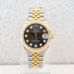 Швейцарские часы Rolex Datejust 31 Jubilee Steel 18K Yellow Gold Grey Diamond Roman