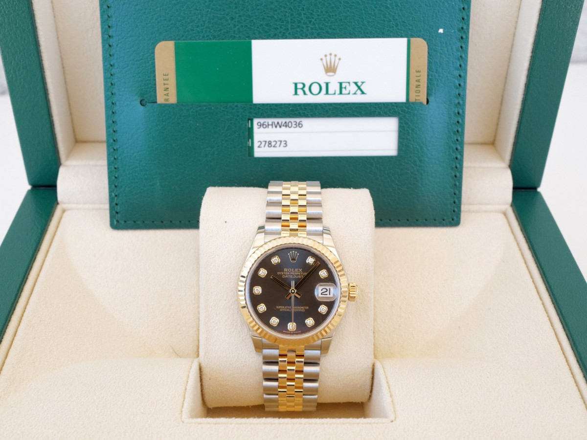 Швейцарские часы Rolex Datejust 31 Jubilee Steel 18K Yellow Gold Grey Diamond Roman