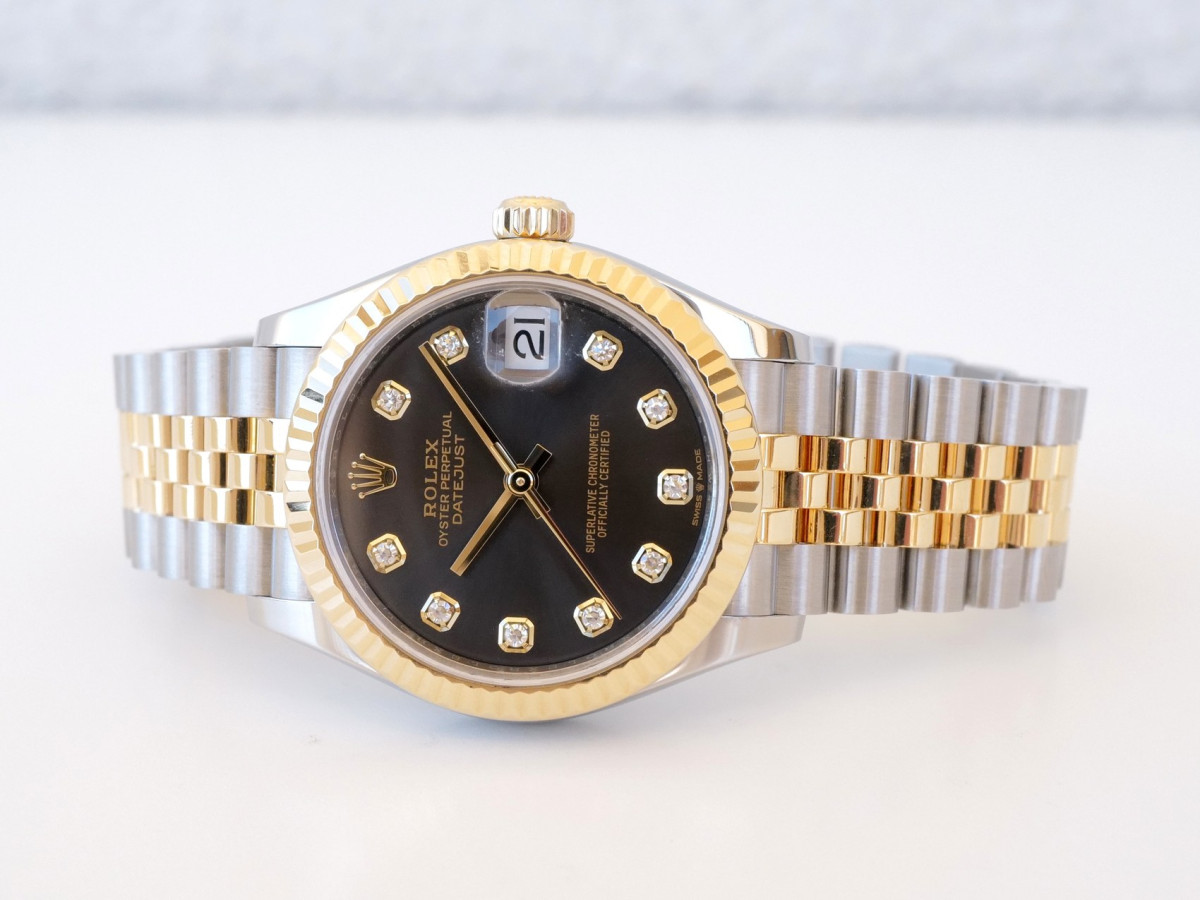 Швейцарские часы Rolex Datejust 31 Jubilee Steel 18K Yellow Gold Grey Diamond Roman