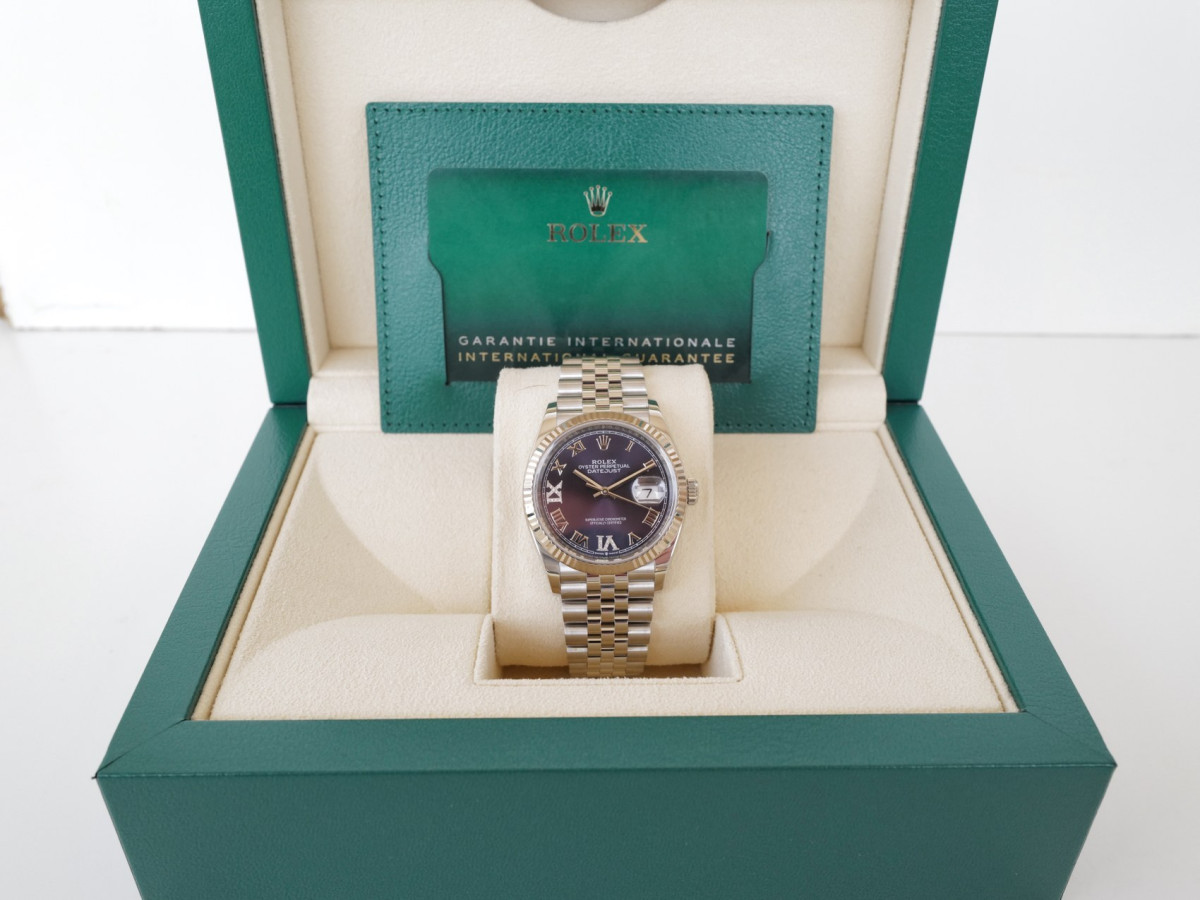 Швейцарские часы Rolex Datejust 36 Jubilee Purple Roman VI IX Diamond Dial (2024)