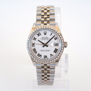 Швейцарський годинник Rolex Datejust 31 Jubilee White Roman Dial Diamond Bezel (2024)