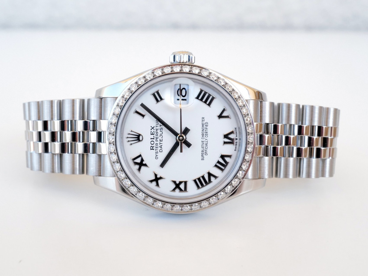 Швейцарський годинник Rolex Datejust 31 Jubilee White Roman Dial Diamond Bezel (2024)