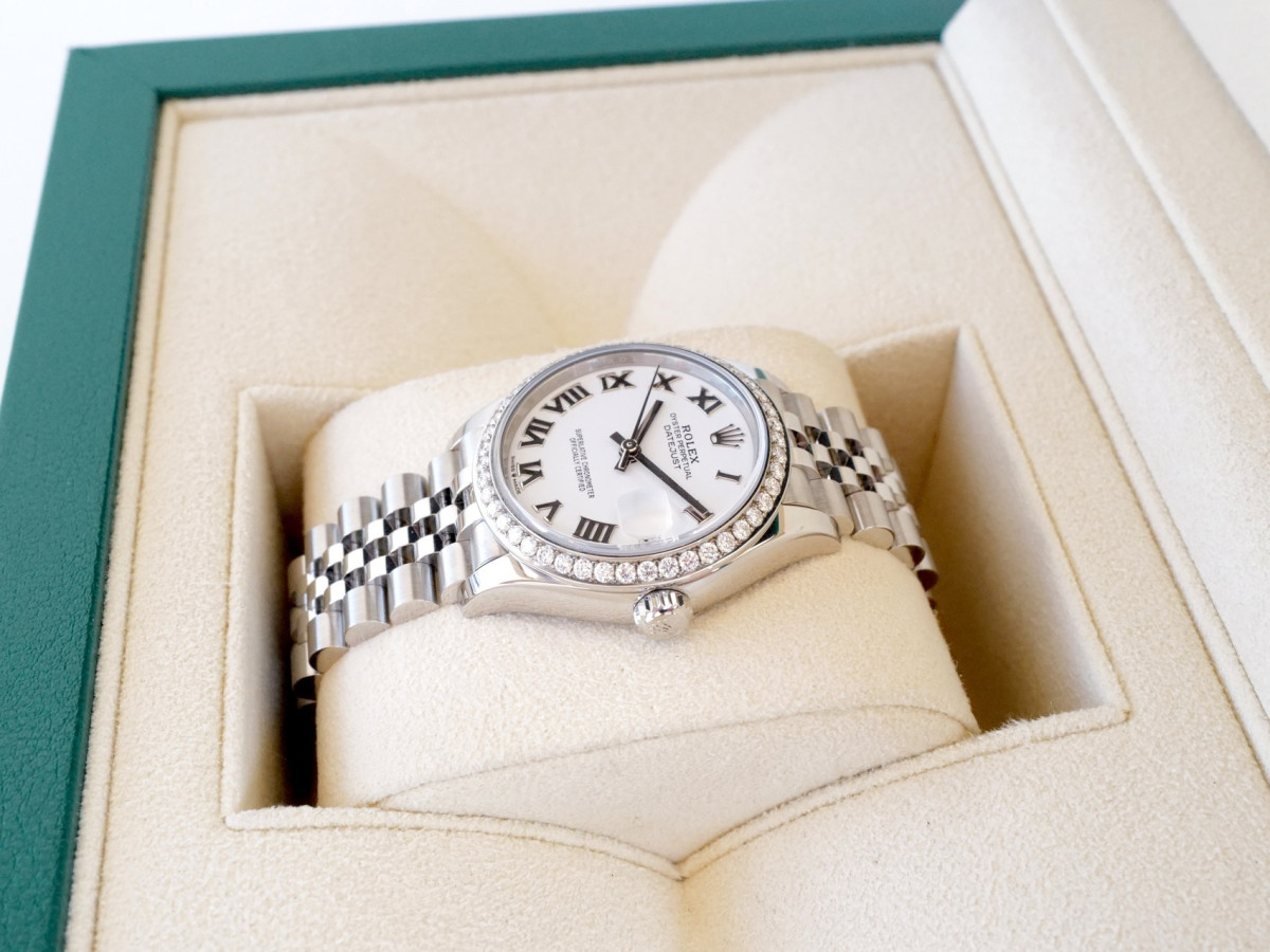 Швейцарський годинник Rolex Datejust 31 Jubilee White Roman Dial Diamond Bezel (2024)