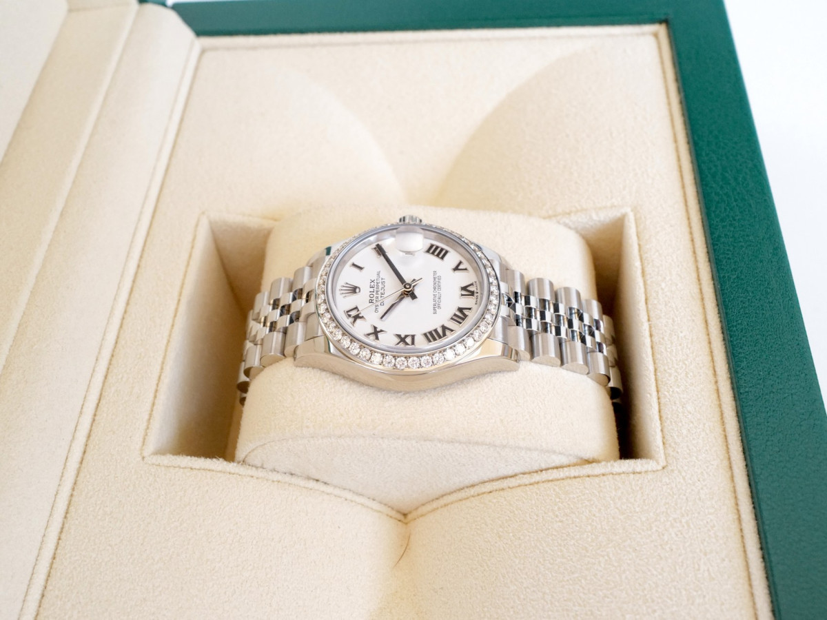 Швейцарський годинник Rolex Datejust 31 Jubilee White Roman Dial Diamond Bezel (2024)