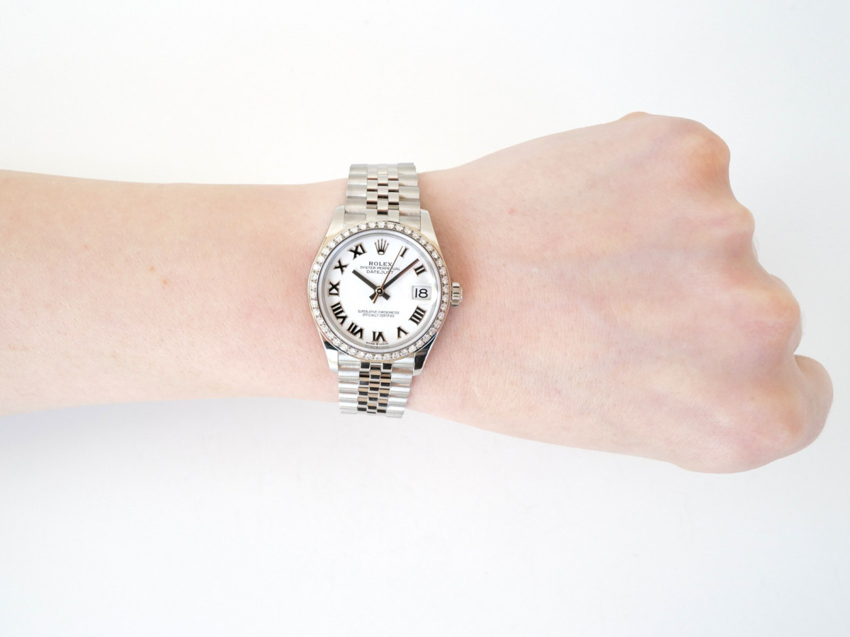 Швейцарський годинник Rolex Datejust 31 Jubilee White Roman Dial Diamond Bezel (2024)
