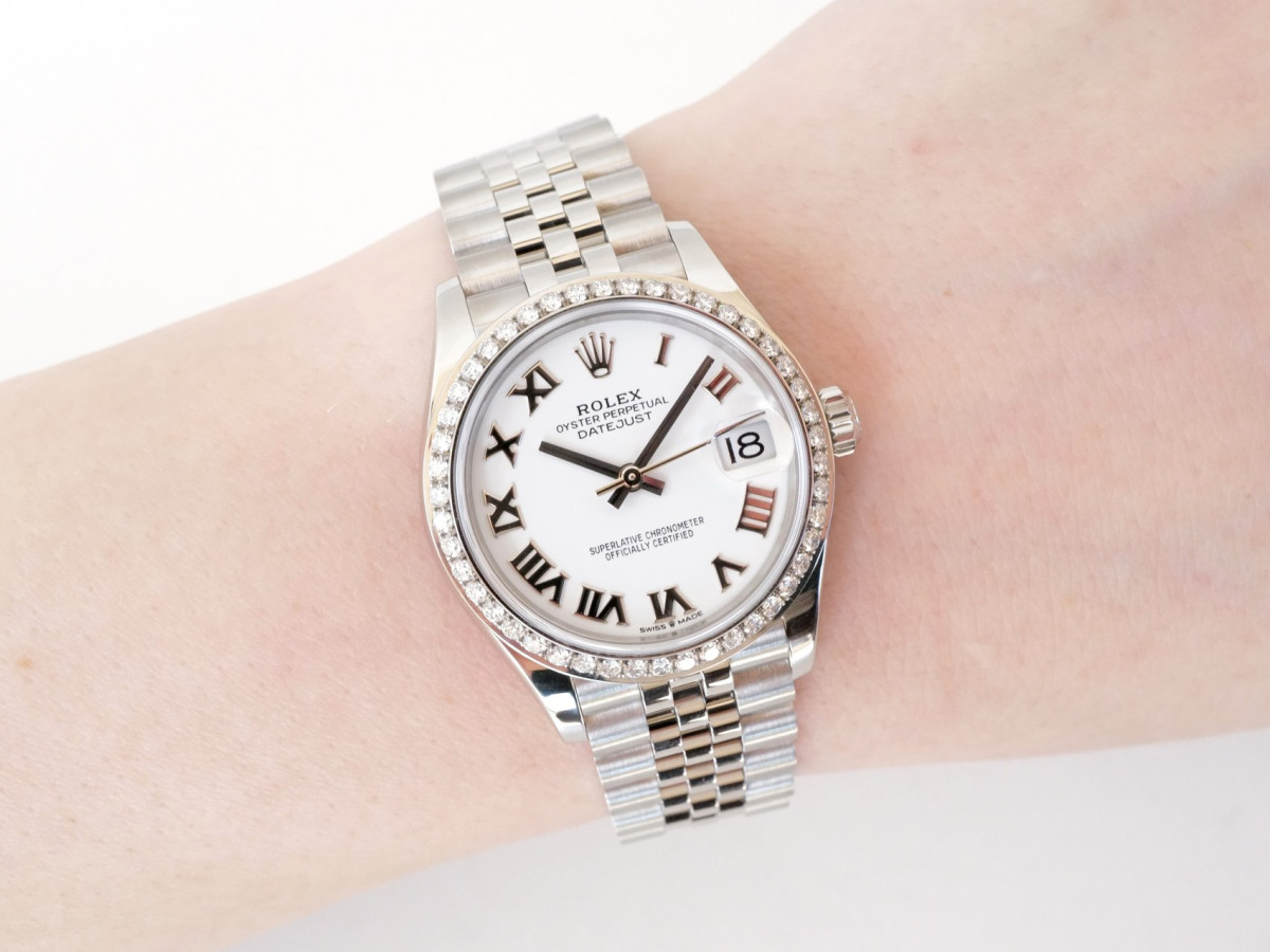 Швейцарський годинник Rolex Datejust 31 Jubilee White Roman Dial Diamond Bezel (2024)