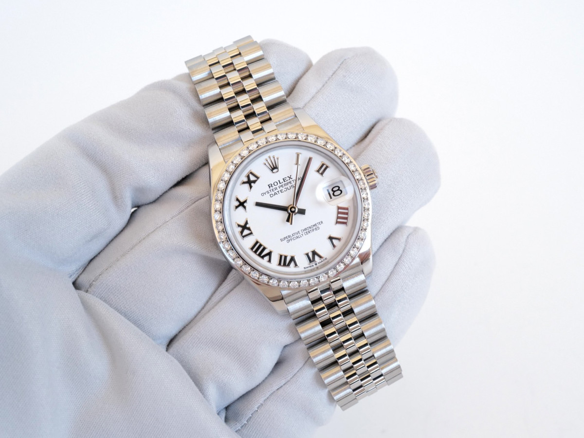 Швейцарський годинник Rolex Datejust 31 Jubilee White Roman Dial Diamond Bezel (2024)