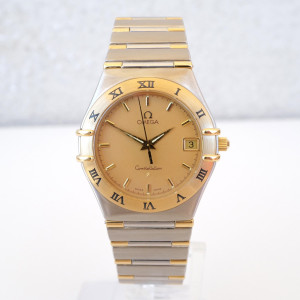 Швейцарський годинник Omega Constellation Quartz Steel 18K Yellow Gold Honeycomb Dial 34