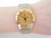 Швейцарський годинник Omega Constellation Quartz Steel 18K Yellow Gold Honeycomb Dial 34