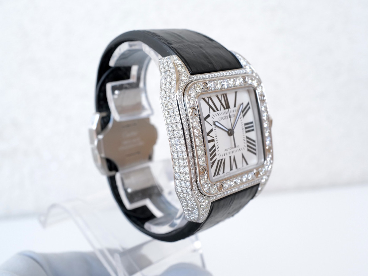 Швейцарський годинник Cartier Santos 100 Custom Diamonds 41