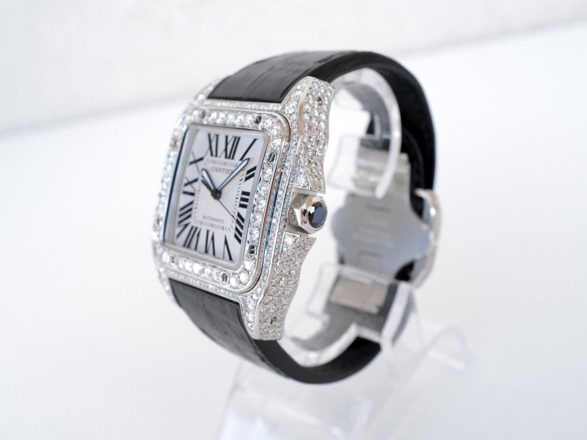 Швейцарський годинник Cartier Santos 100 Custom Diamonds 41