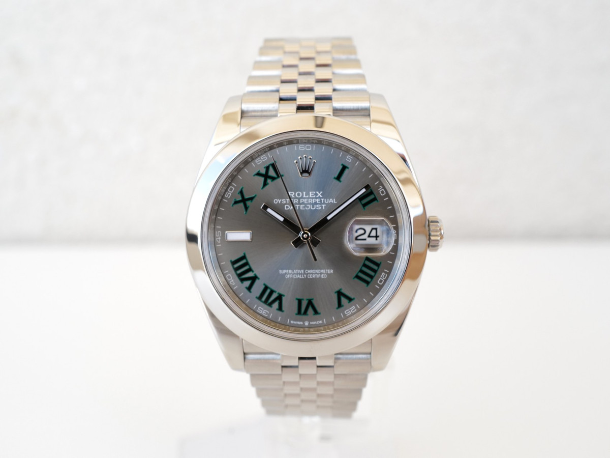 Швейцарський годинник Rolex Datejust 41 Wimbledon Dial Domed Bezel Jubilee Bracelet