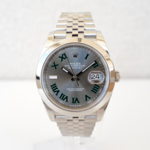 Швейцарський годинник Rolex Datejust 41 Wimbledon Dial Domed Bezel Jubilee Bracelet