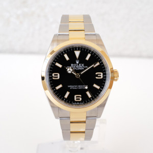 Швейцарський годинник Rolex Explorer 36 Oyster Perpetual Steel 18K Yellow Gold Black Dial