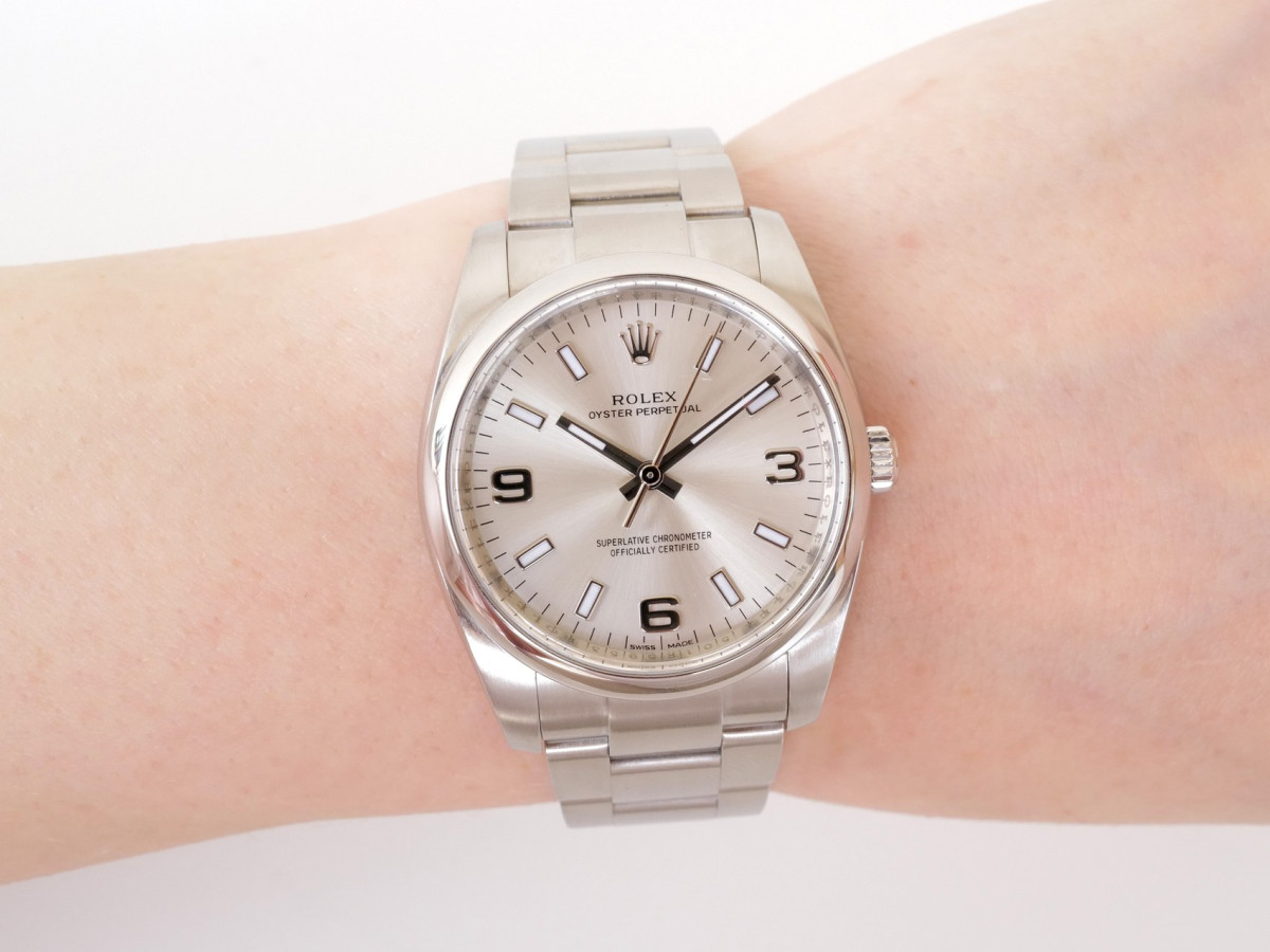 Швейцарський годинник Rolex Oyster Perpetual Air King 34 Silver Dial