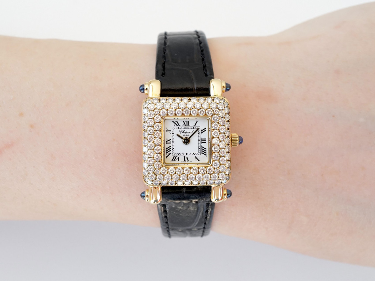 Швейцарские часы Chopard Happy Sport 18K Yellow Gold 2ct Diamonds