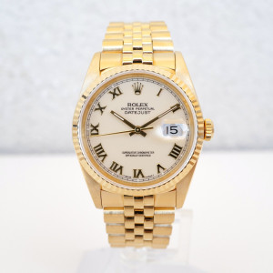 Швейцарские часы Rolex Datejust 36 Jubilee 18K Yellow Gold Cream Ivory Roman Dial