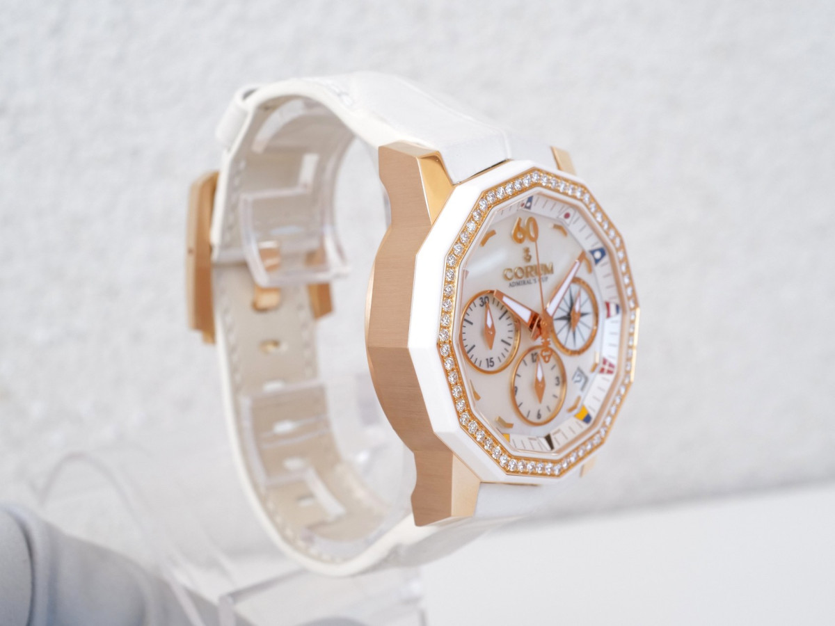 Swiss watch Corum Admirals Cup Challenger Diamonds MOP Dial Limited Edition 18K Rose Gold 40