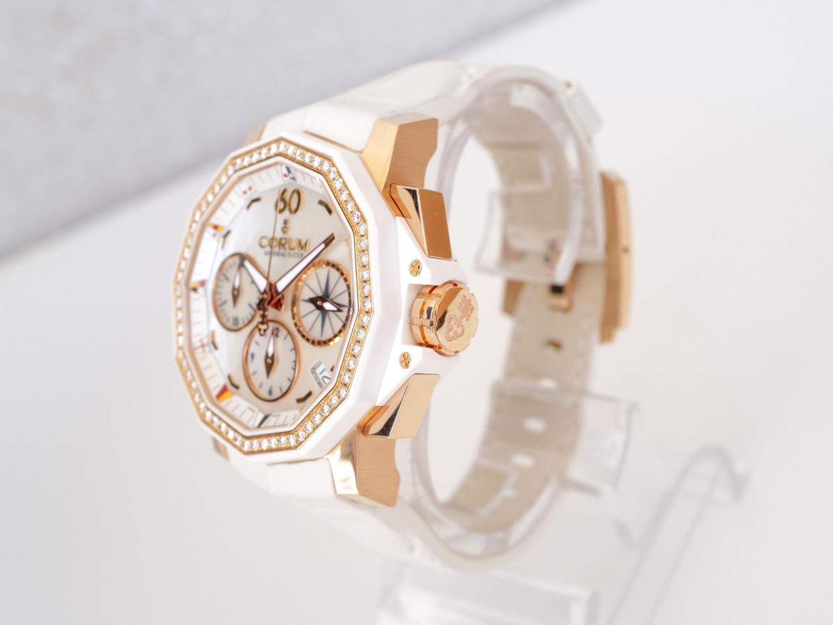 Swiss watch Corum Admirals Cup Challenger Diamonds MOP Dial Limited Edition 18K Rose Gold 40