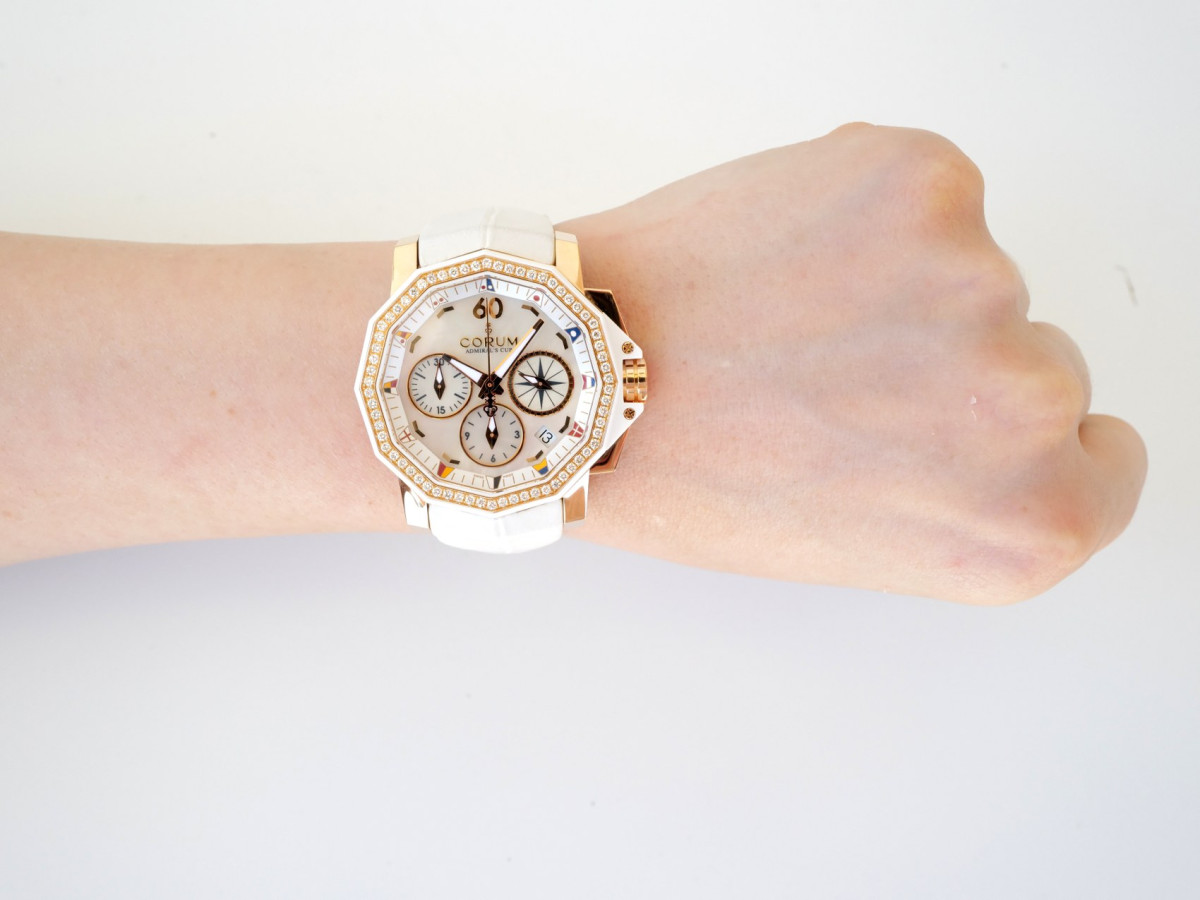 Swiss watch Corum Admirals Cup Challenger Diamonds MOP Dial Limited Edition 18K Rose Gold 40