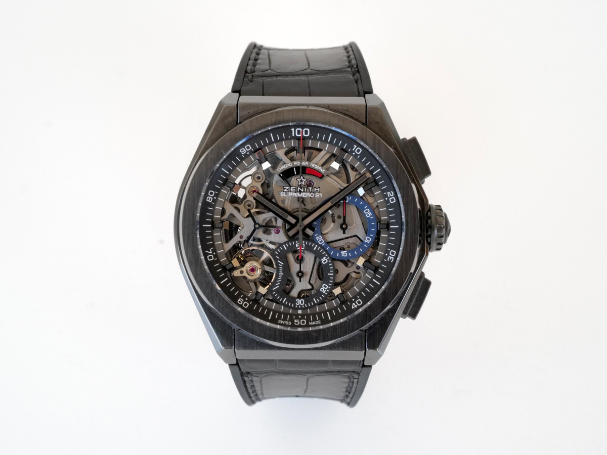 Швейцарские часы Zenith Defy El Primero 21 Black Ceramic Chronograph Skeleton Dial 44