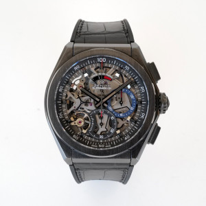 Швейцарские часы Zenith Defy El Primero 21 Black Ceramic Chronograph Skeleton Dial 44