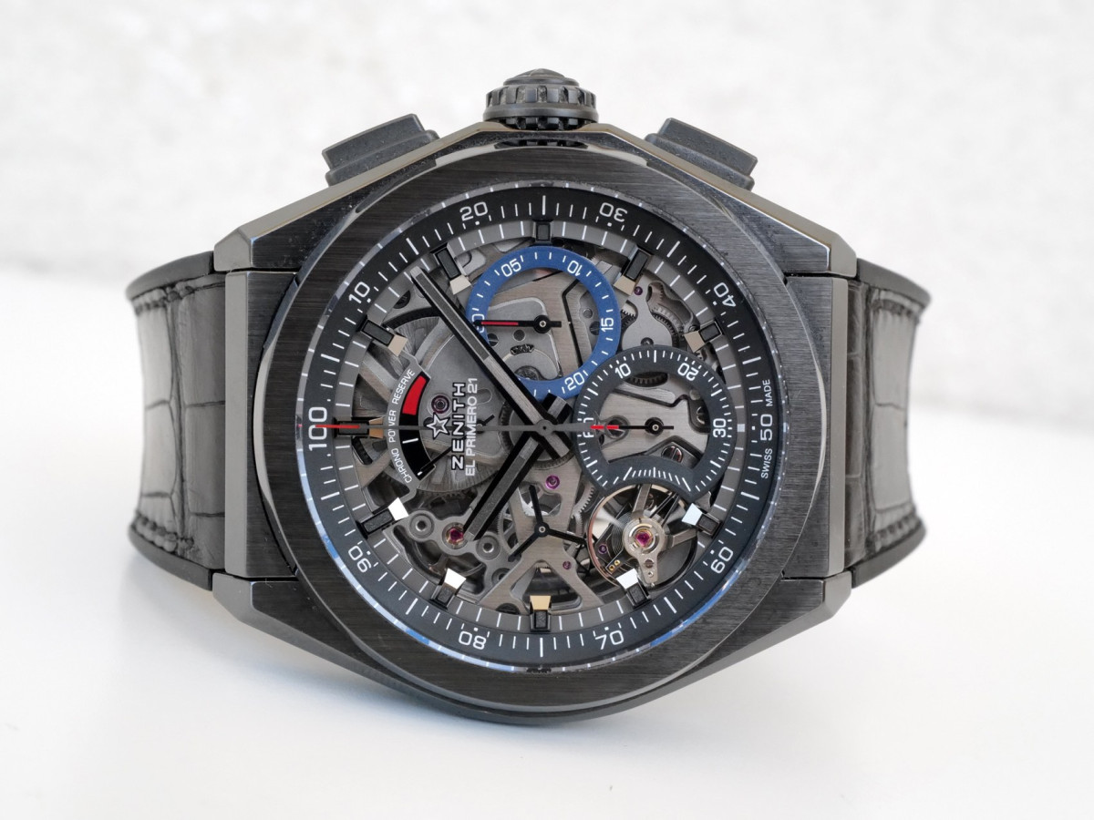 Швейцарские часы Zenith Defy El Primero 21 Black Ceramic Chronograph Skeleton Dial 44
