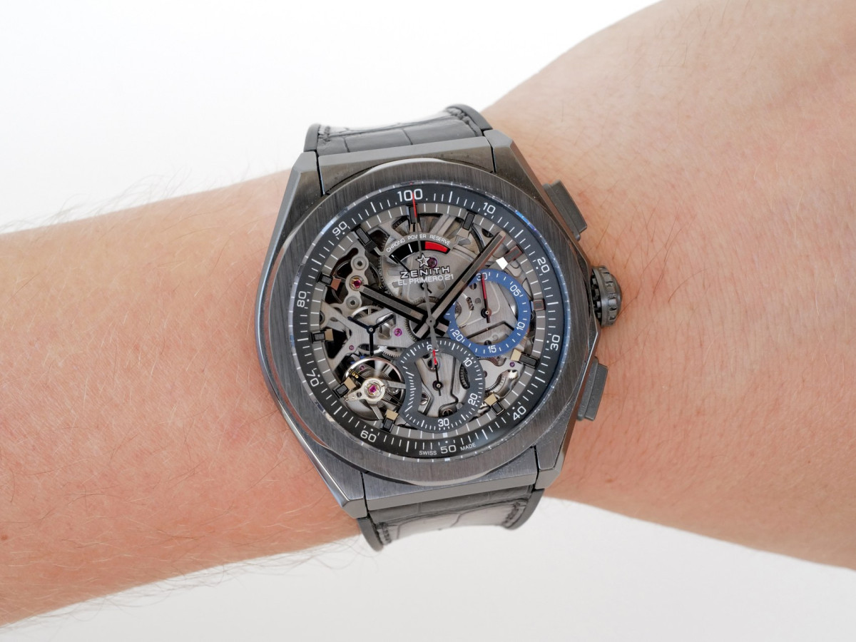 Швейцарские часы Zenith Defy El Primero 21 Black Ceramic Chronograph Skeleton Dial 44