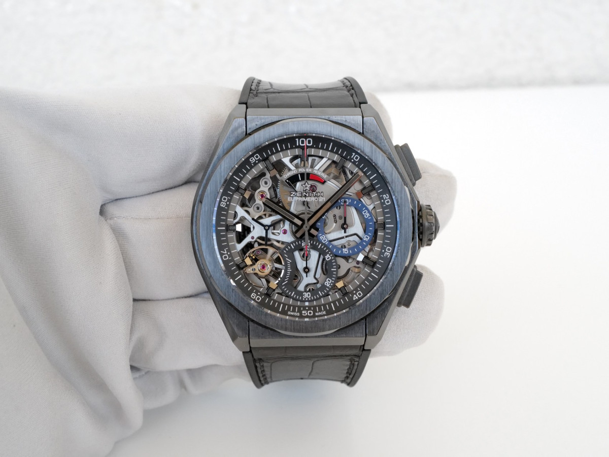 Швейцарские часы Zenith Defy El Primero 21 Black Ceramic Chronograph Skeleton Dial 44