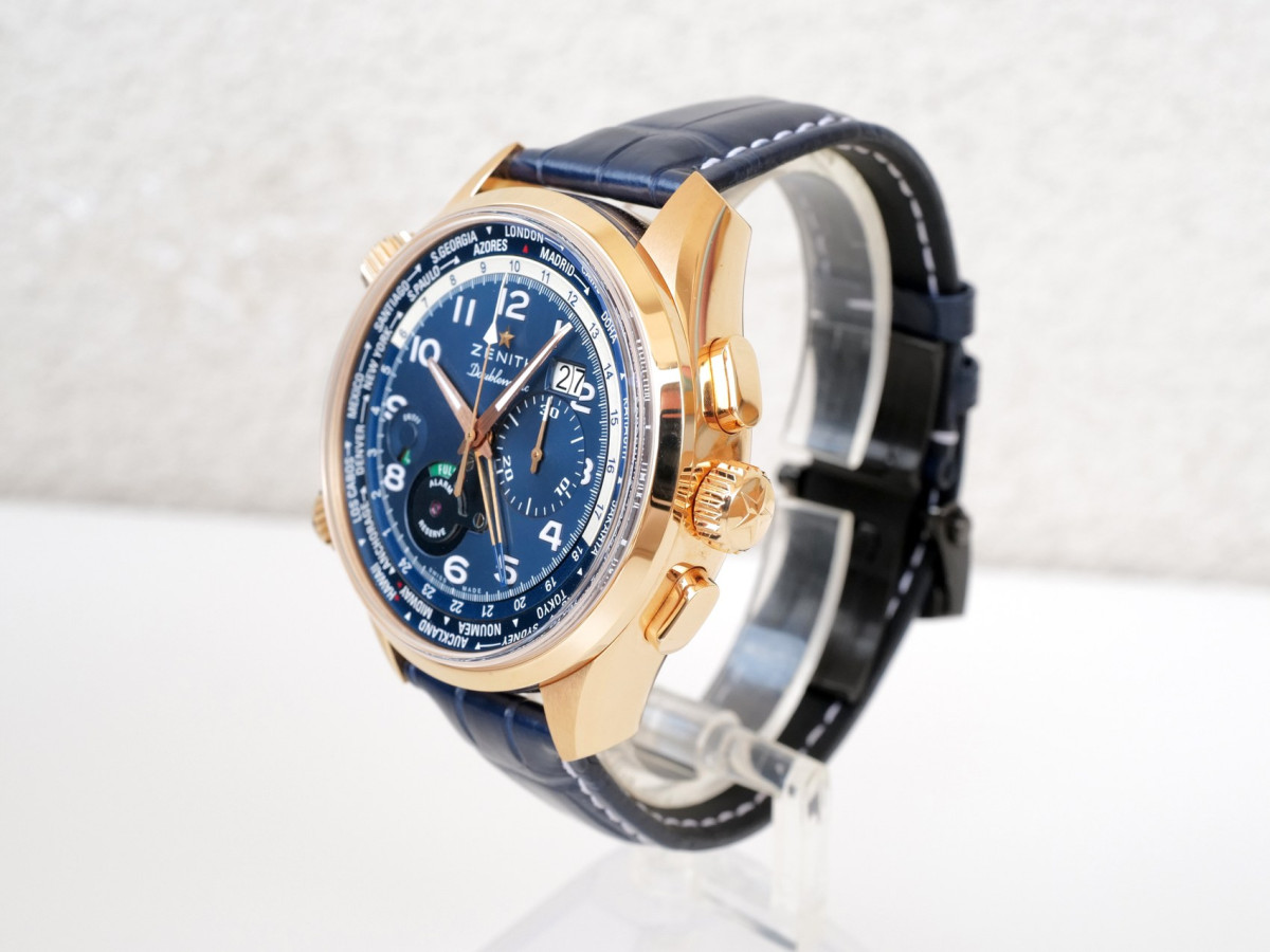 Швейцарские часы Zenith El Primero Pilot Doublematic Limited Edition of 10 Alarm Chronograph World Time 18K Rose Gold 45