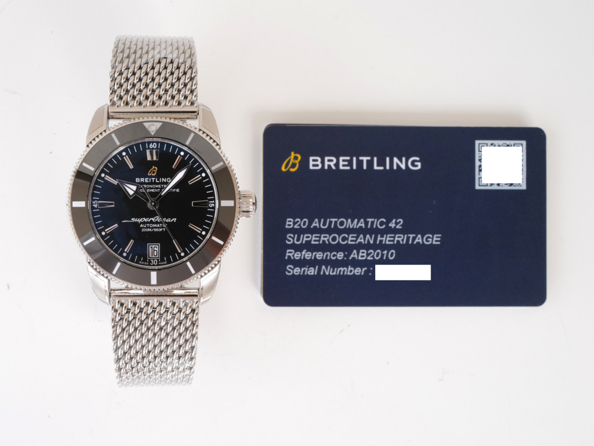 Швейцарський годинник Breitling Superocean Heritage B20 Automatic 42 Black Dial Steel Bracelet