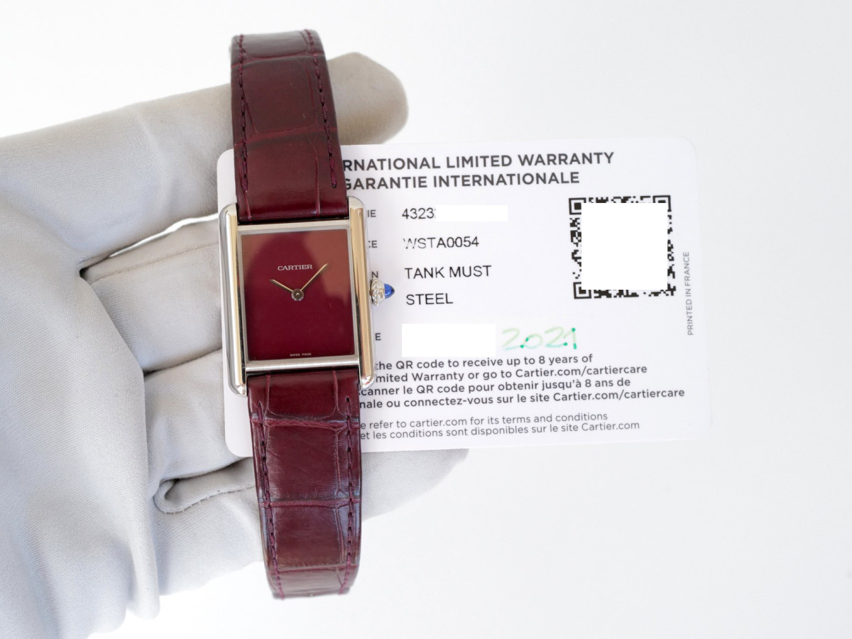 Swiss watch Cartier Tank Must De Cartier Burgundy Dial