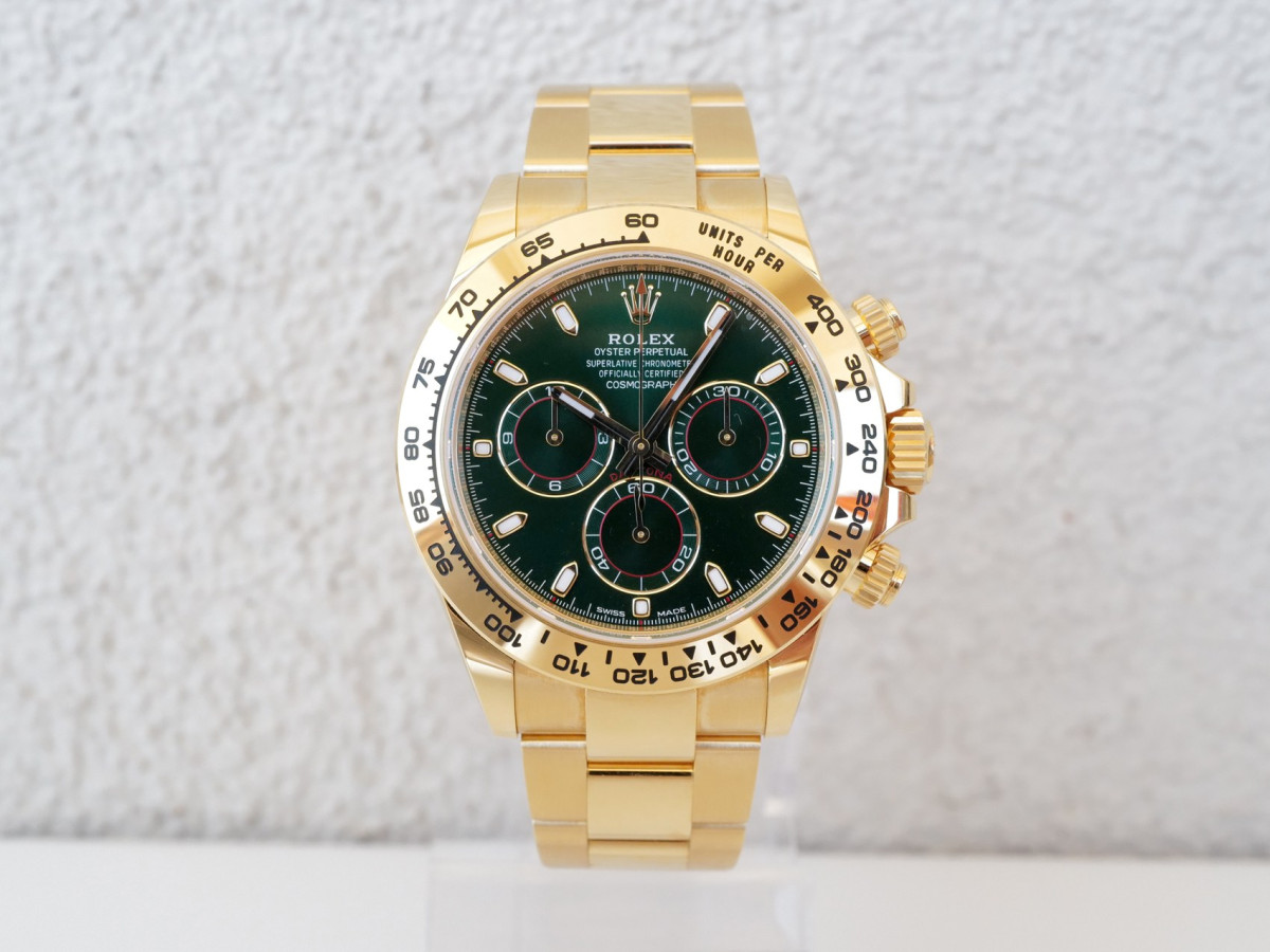 Швейцарские часы Rolex Cosmograph Daytona John Mayer 18K Yellow Gold Green Dial (2022)