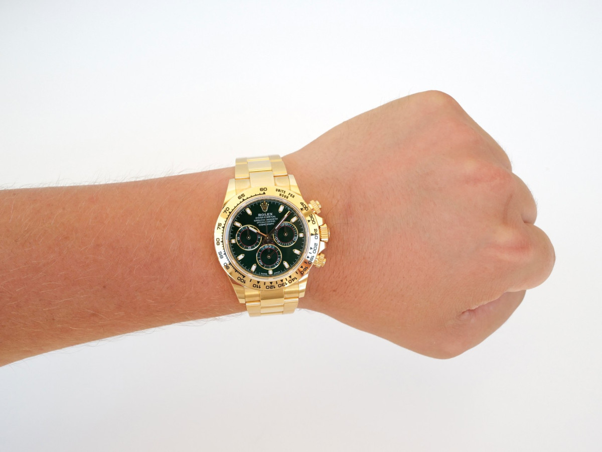 Швейцарские часы Rolex Cosmograph Daytona John Mayer 18K Yellow Gold Green Dial (2022)