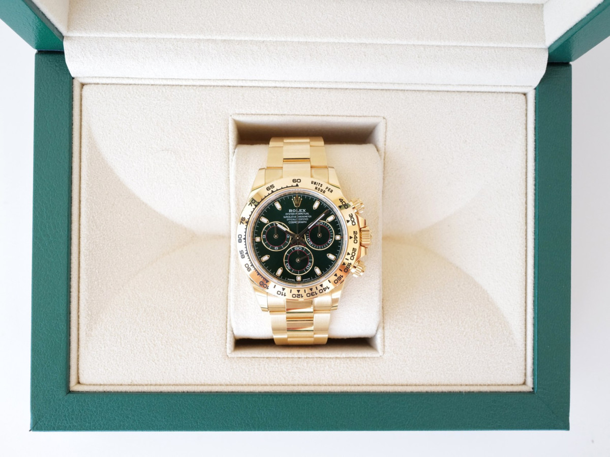 Швейцарские часы Rolex Cosmograph Daytona John Mayer 18K Yellow Gold Green Dial (2022)