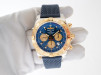 Швейцарський годинник Breitling Chronomat 44 Steel Gold Blue Dial Rubber Strap