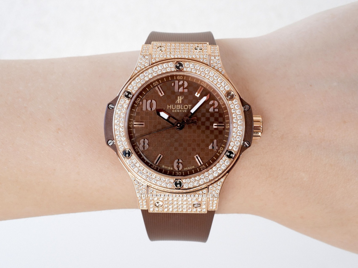 Swiss watch Hublot Big Bang Cappuccino Diamonds Pave 18K Rose Gold 38