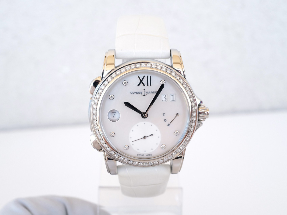 Swiss watch Ulysse Nardin Dual Time MOP Diamond Dial Bezel 37