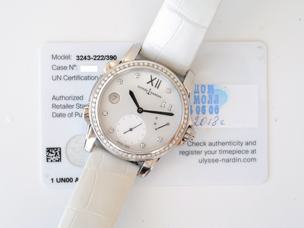 Swiss watch Ulysse Nardin Dual Time MOP Diamond Dial Bezel 37