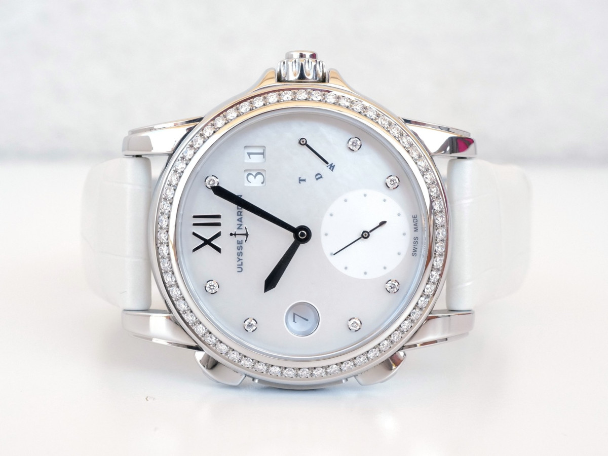 Swiss watch Ulysse Nardin Dual Time MOP Diamond Dial Bezel 37