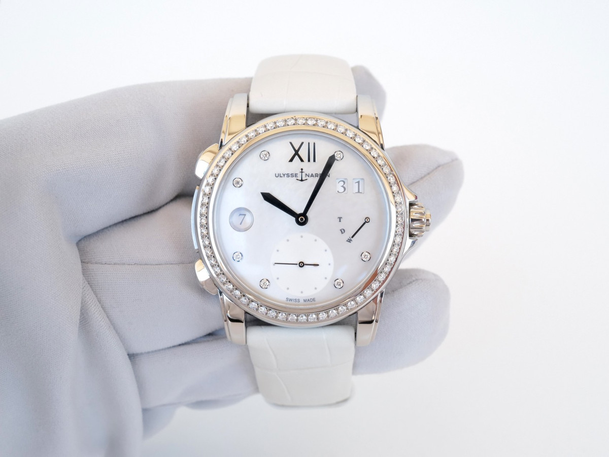 Swiss watch Ulysse Nardin Dual Time MOP Diamond Dial Bezel 37
