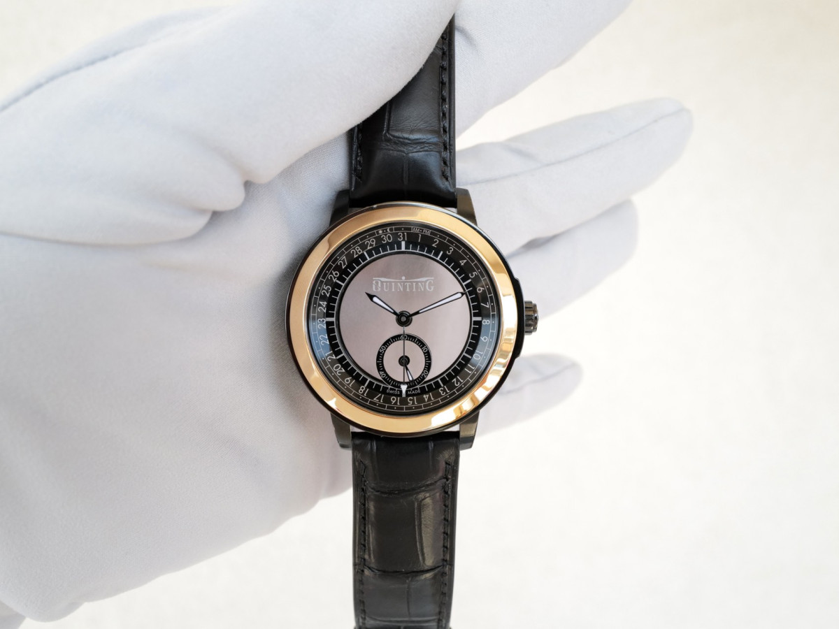 Швейцарський годинник Quinting Mysterious Quadrinal 18K Rose Gold Bezel 44