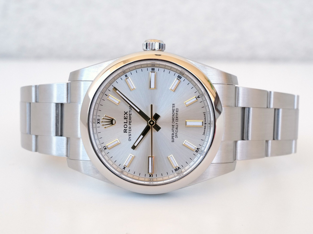 Швейцарские часы Rolex Oyster Perpetual 34 Silver Dial (2022)