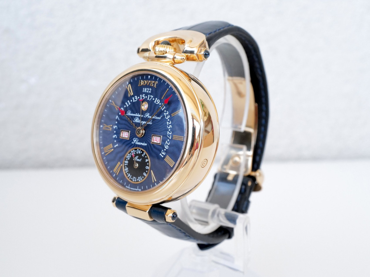 Швейцарские часы Bovet Amadeo Fleurier Perpetual Calendar Retrograde GMT 18K Rose Gold Blue Dial 42
