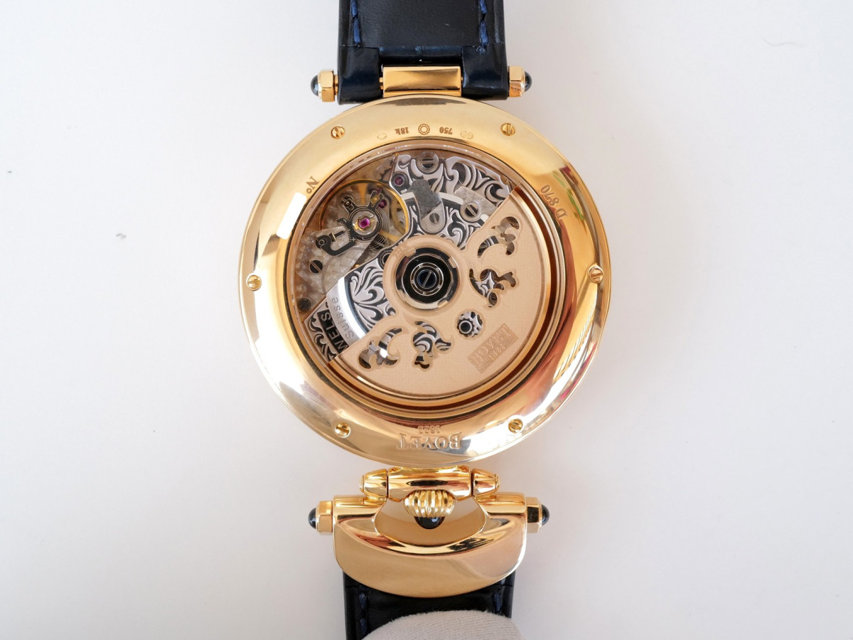 Швейцарские часы Bovet Amadeo Fleurier Perpetual Calendar Retrograde GMT 18K Rose Gold Blue Dial 42